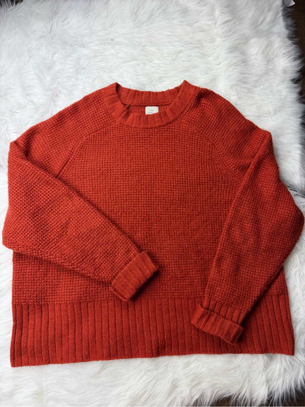 a new day Brick Red Knit Crewneck Sweater